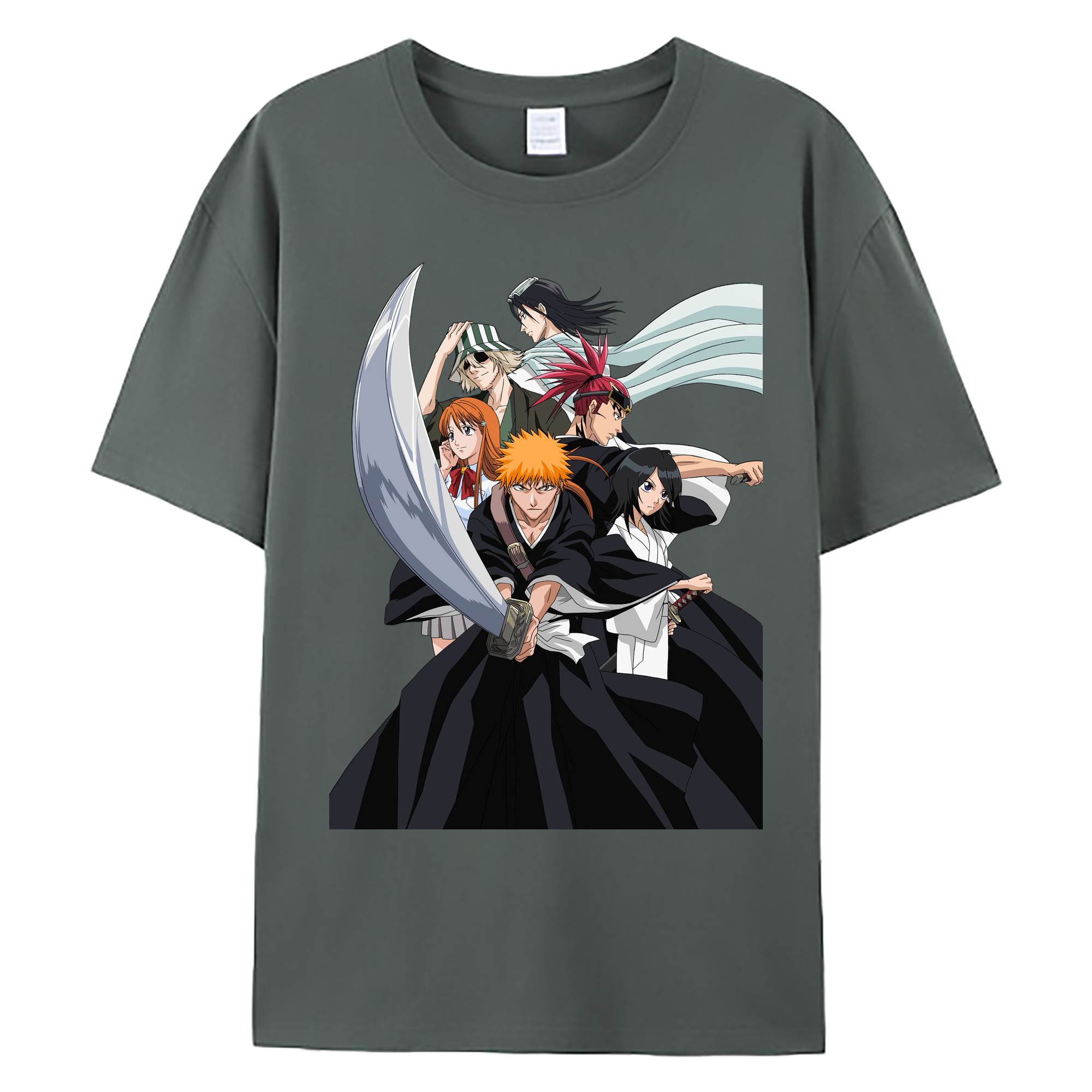（画像用） ブリーチ 黒崎一護（くろさき いちご）BLEACH Kurosaki Ichigo 綿100％ メンズ半袖Tシャツ｜肌触りやわらか＆通気性